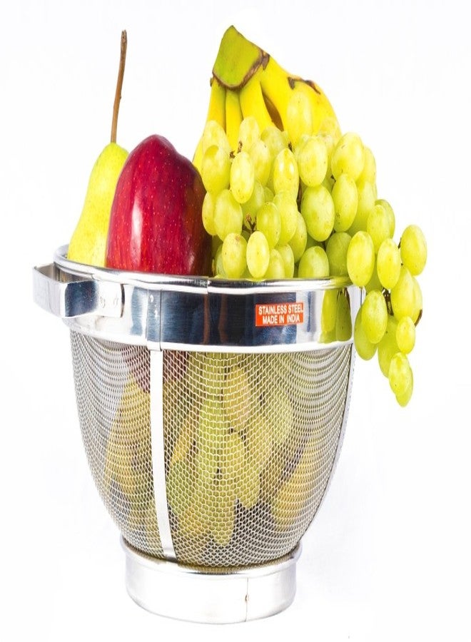 Amanda Stainless Steel Multipurpose Round Basket with Mesh | Size no 8 (21.5 cm Diameter) | Premium 304 Food Grade Stainless Steel (Size no 8 (21.5 cm Diameter)) - Image 5